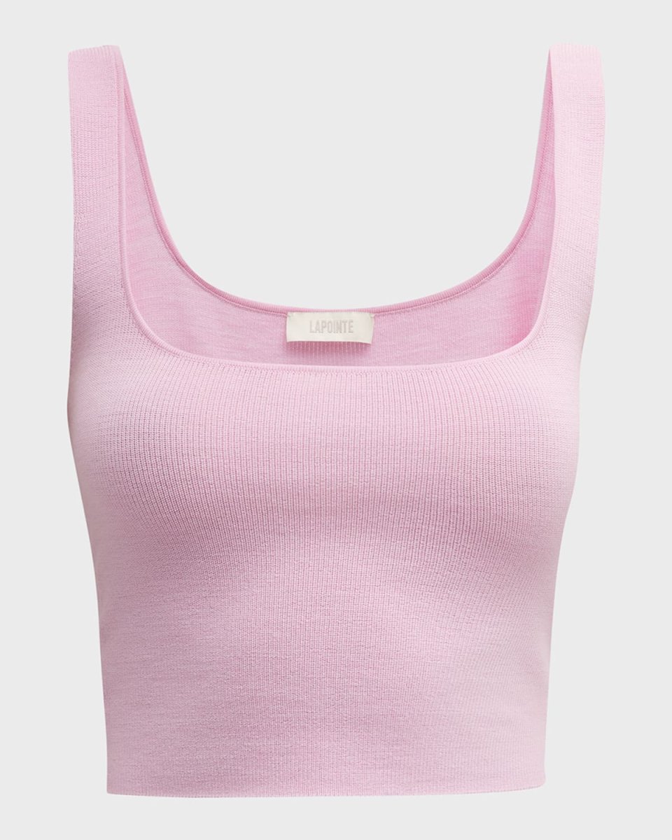 Square-Neck Rib Crop Tank Top